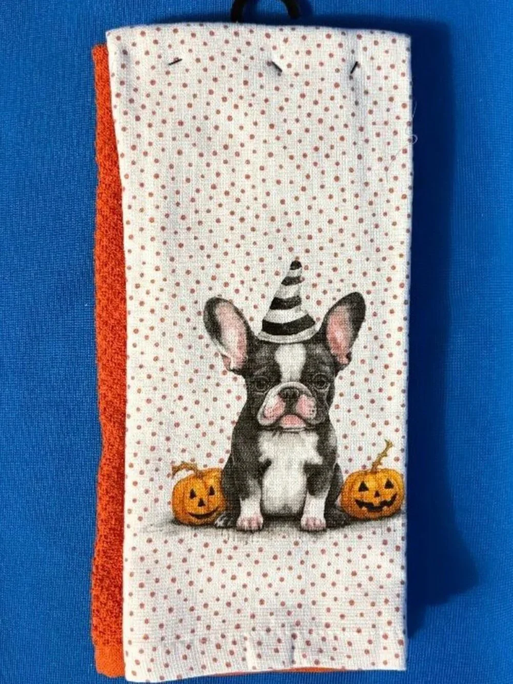 NWT & HTF ~ 3 PACK ADORABLE FRENCH BULLDOG FRENCHIE TOWELS FALL / HALLOWEEN